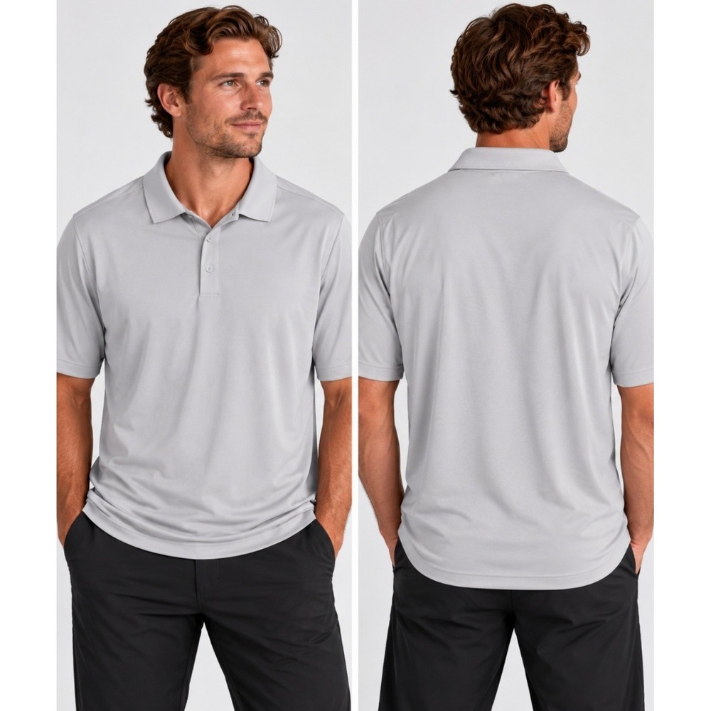 Nike Mens Polo XXL Grey Dri-Fit Short Sleeve Performance Golf Shirt Activewear